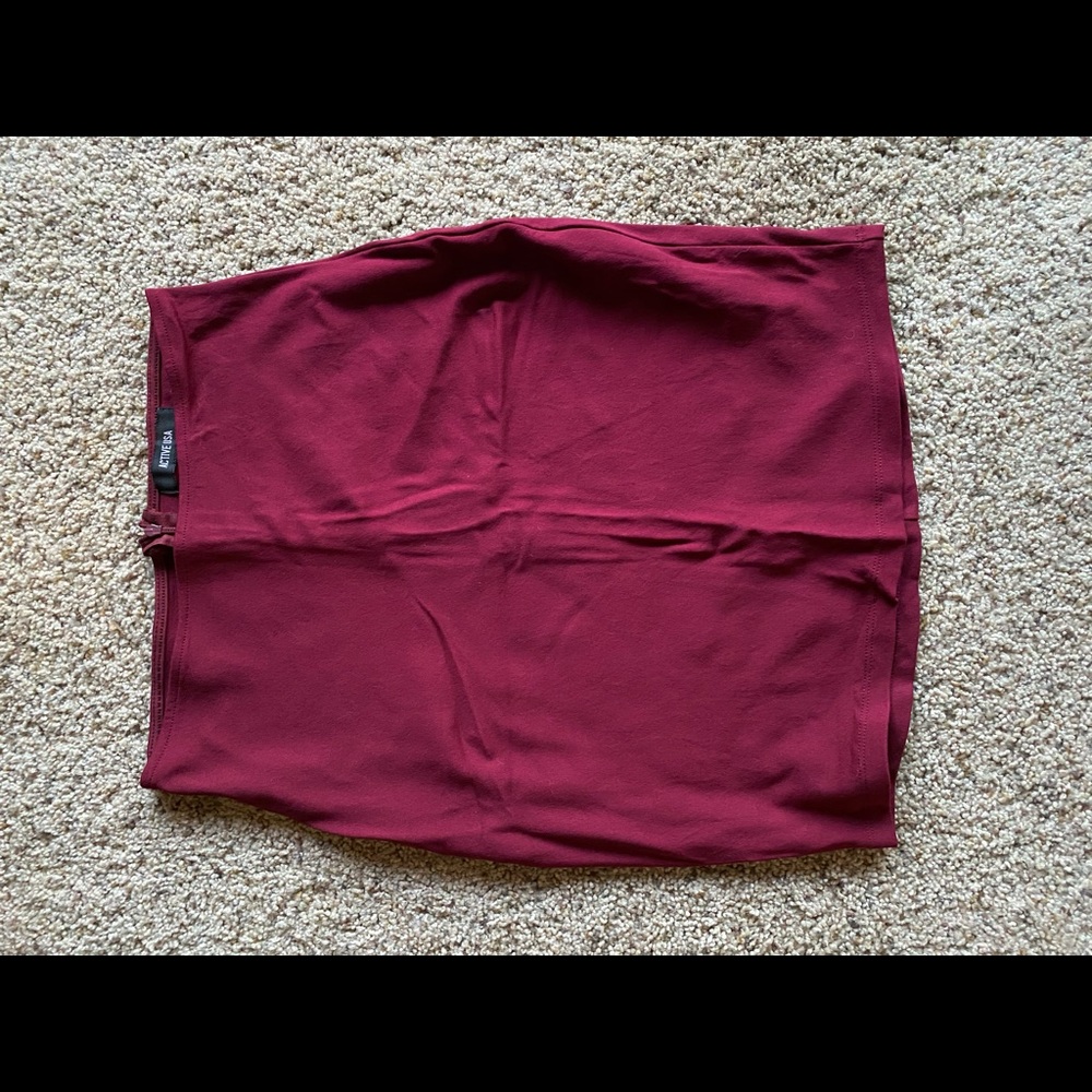 Maroon Pencil Skirt